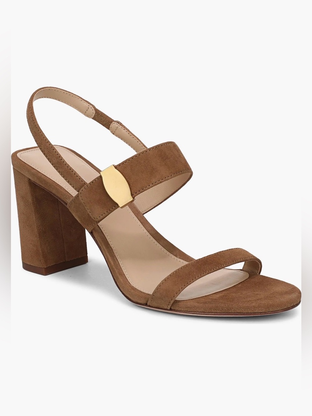 Veronica Beard Women’s Brown Suede Block Heel Slingback Sandal 8,5